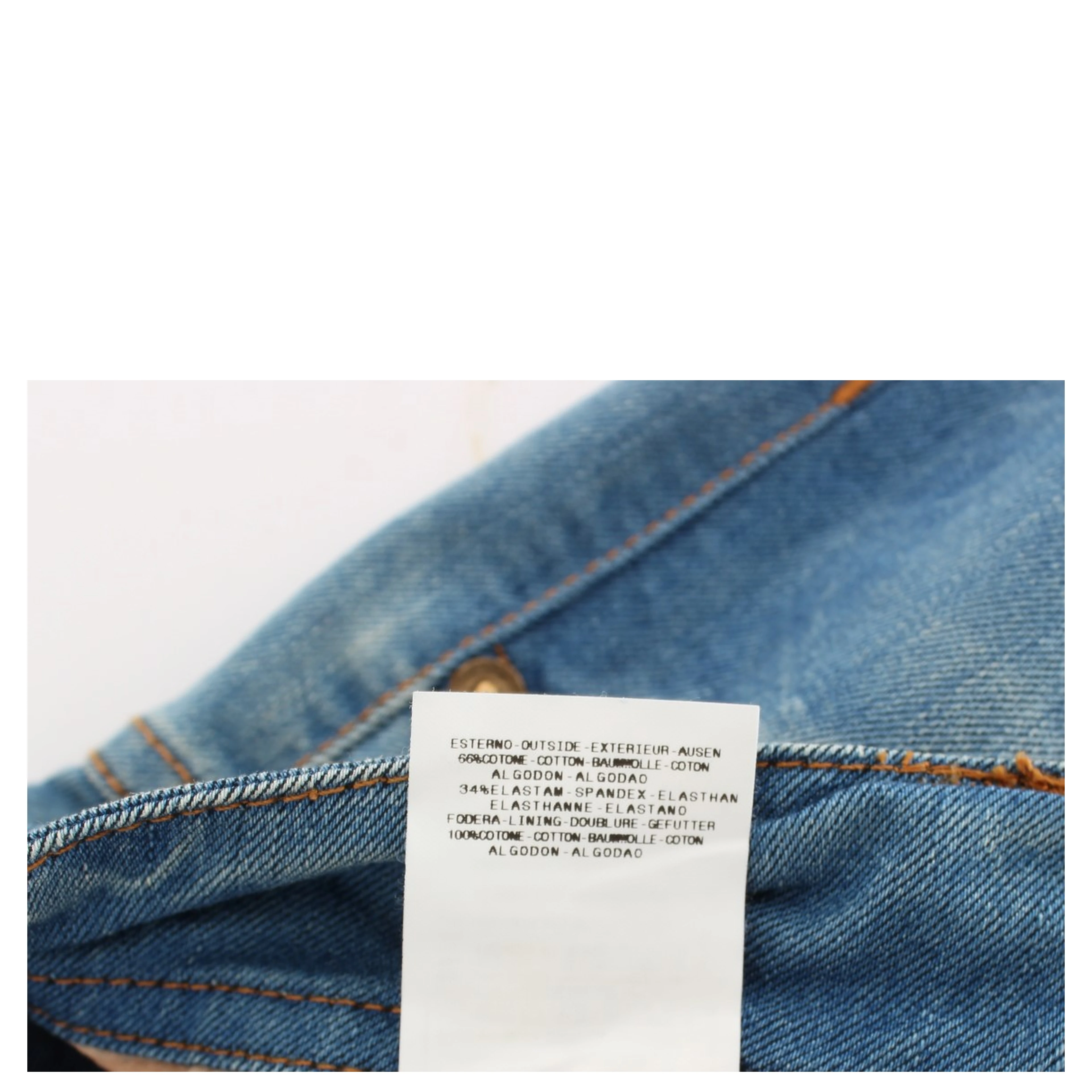 Blue Wash Cotton Blend Slim Fit Jeans