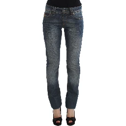 Blue Wash Cotton Blend Slim Fit Jeans
