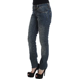 Blue Wash Cotton Blend Slim Fit Jeans