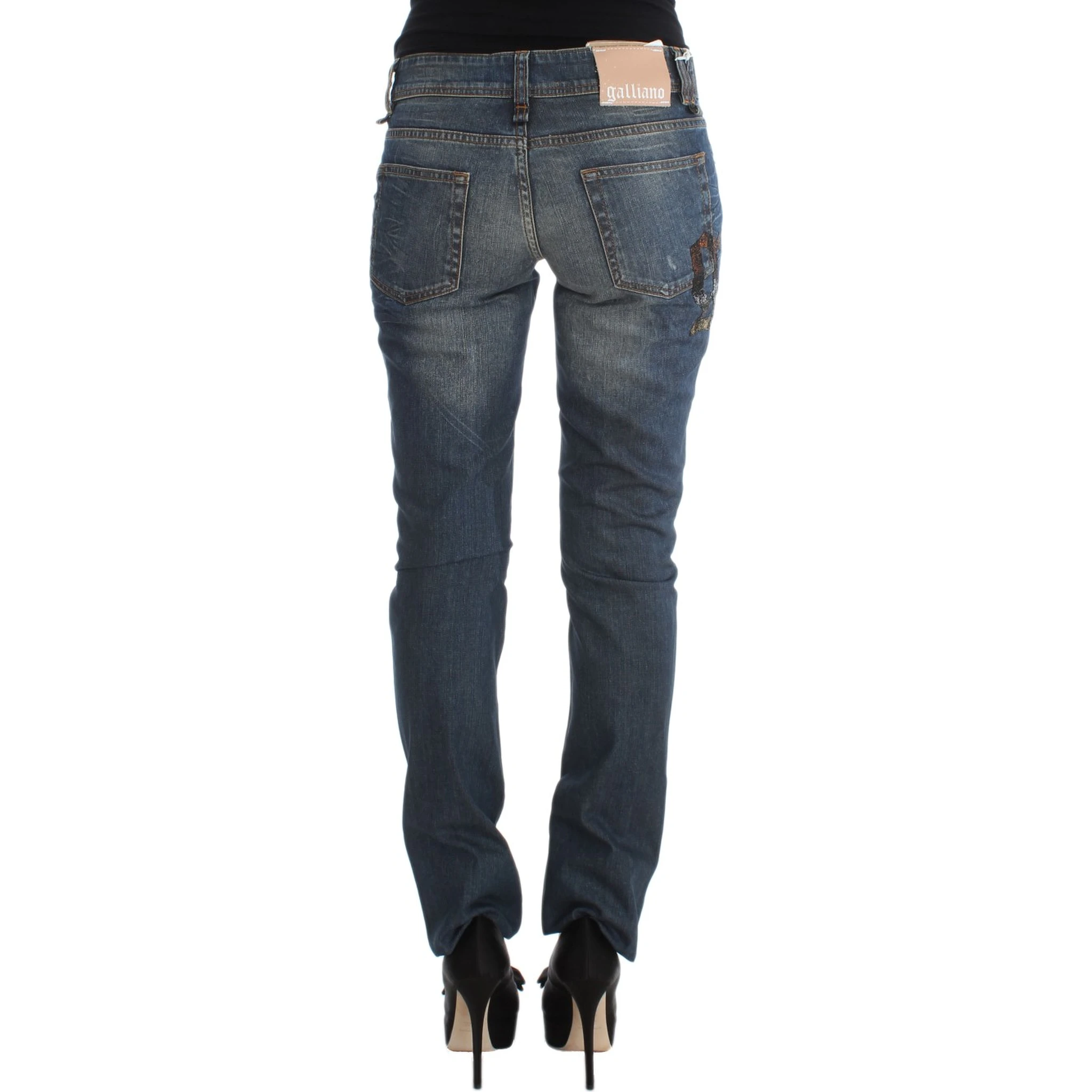 Blue Wash Cotton Blend Slim Fit Jeans