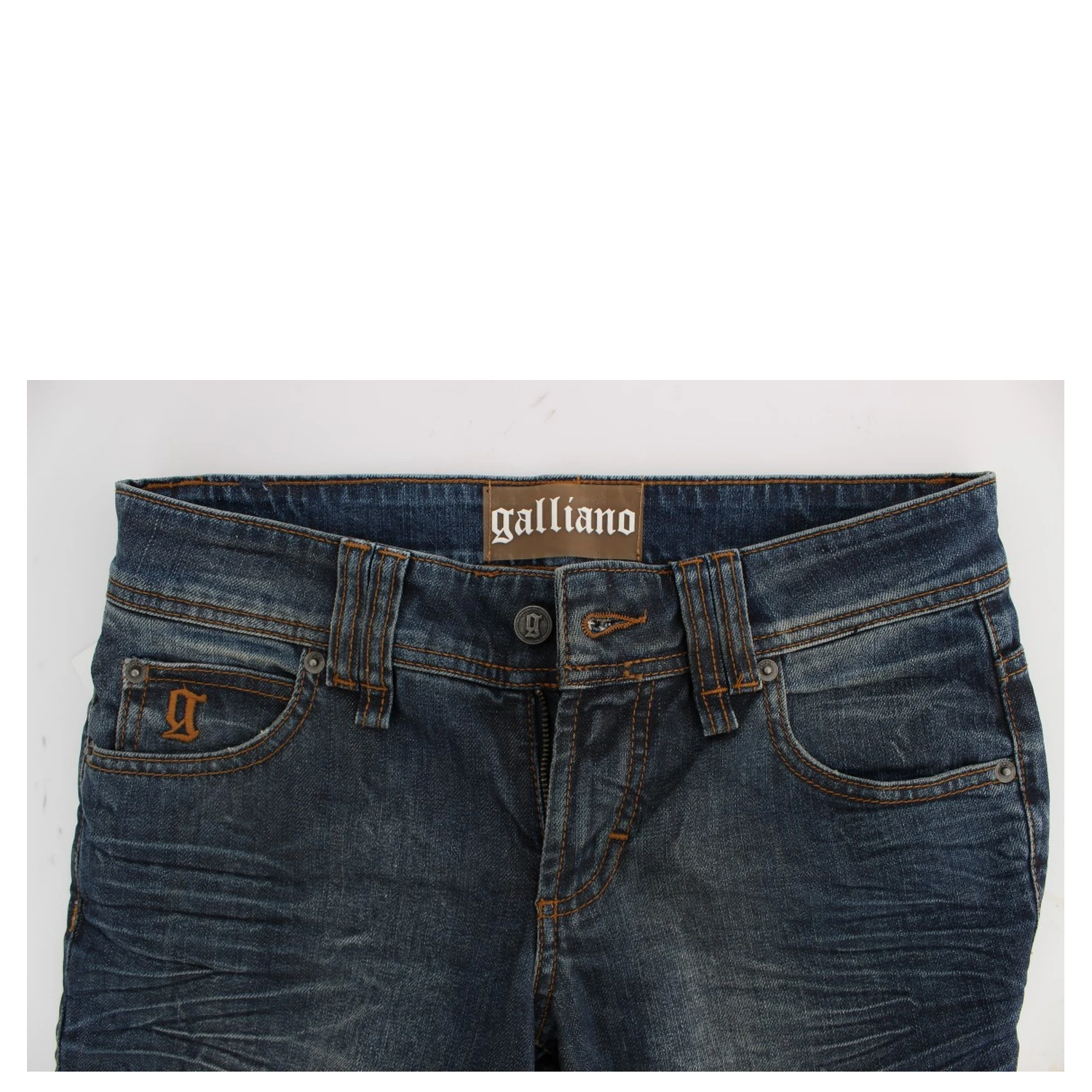 Blue Wash Cotton Blend Slim Fit Jeans