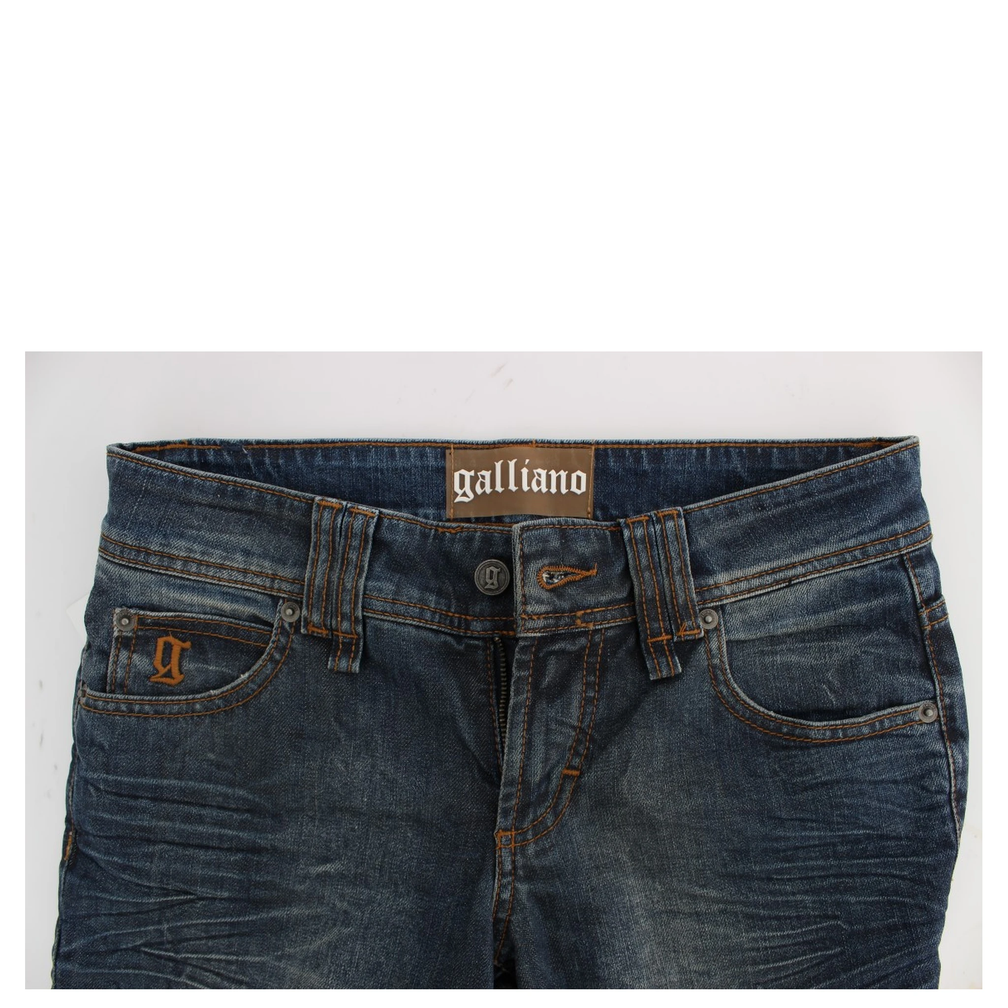 Blue Wash Cotton Blend Slim Fit Jeans