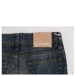 Blue Wash Cotton Blend Slim Fit Jeans