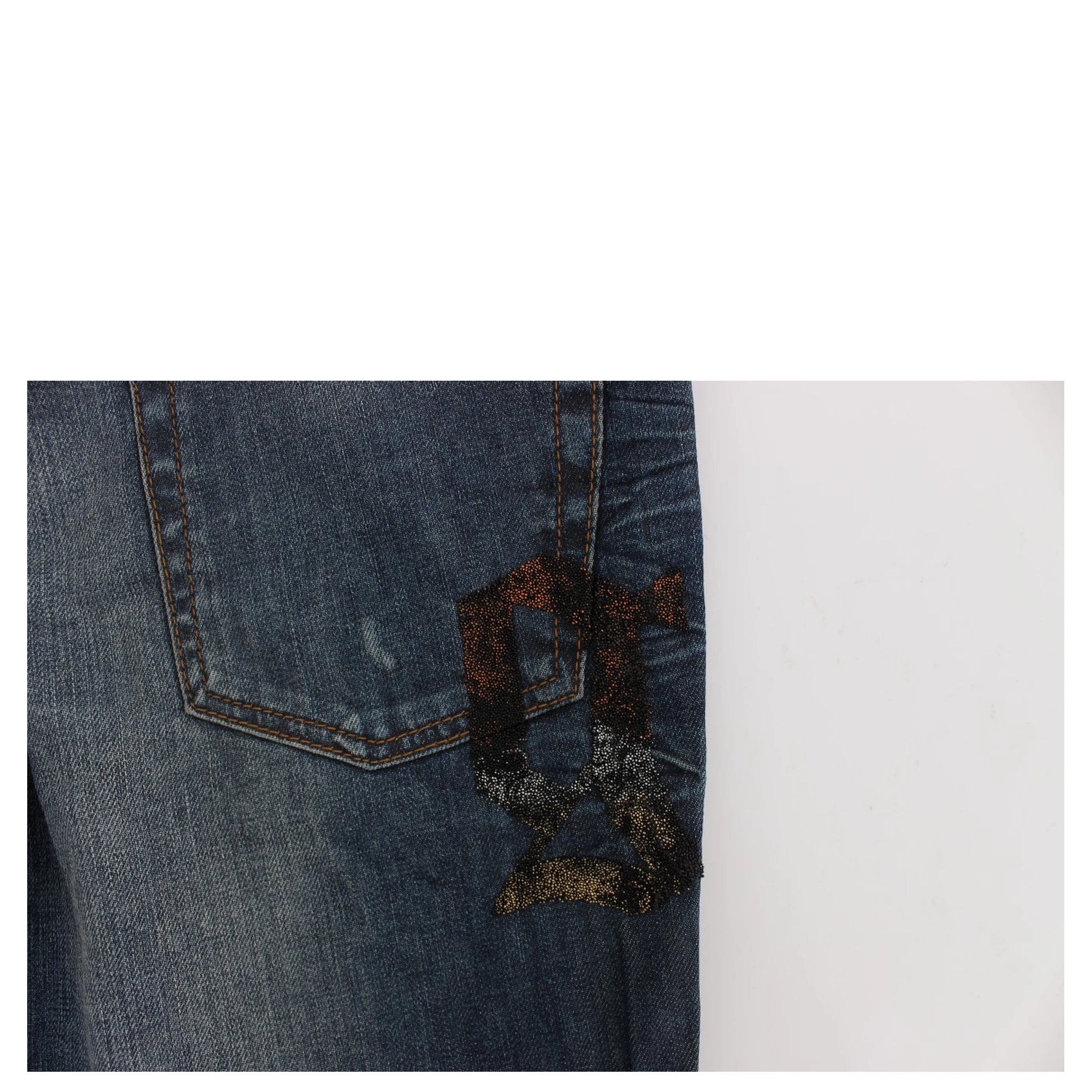 Blue Wash Cotton Blend Slim Fit Jeans