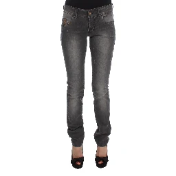 Gray Wash Cotton Blend Slim Fit Stretch Jeans