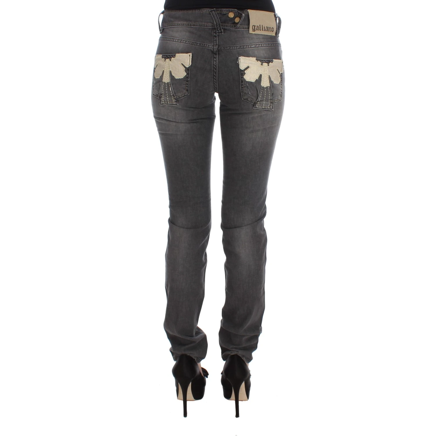 Gray Wash Cotton Blend Slim Fit Stretch Jeans