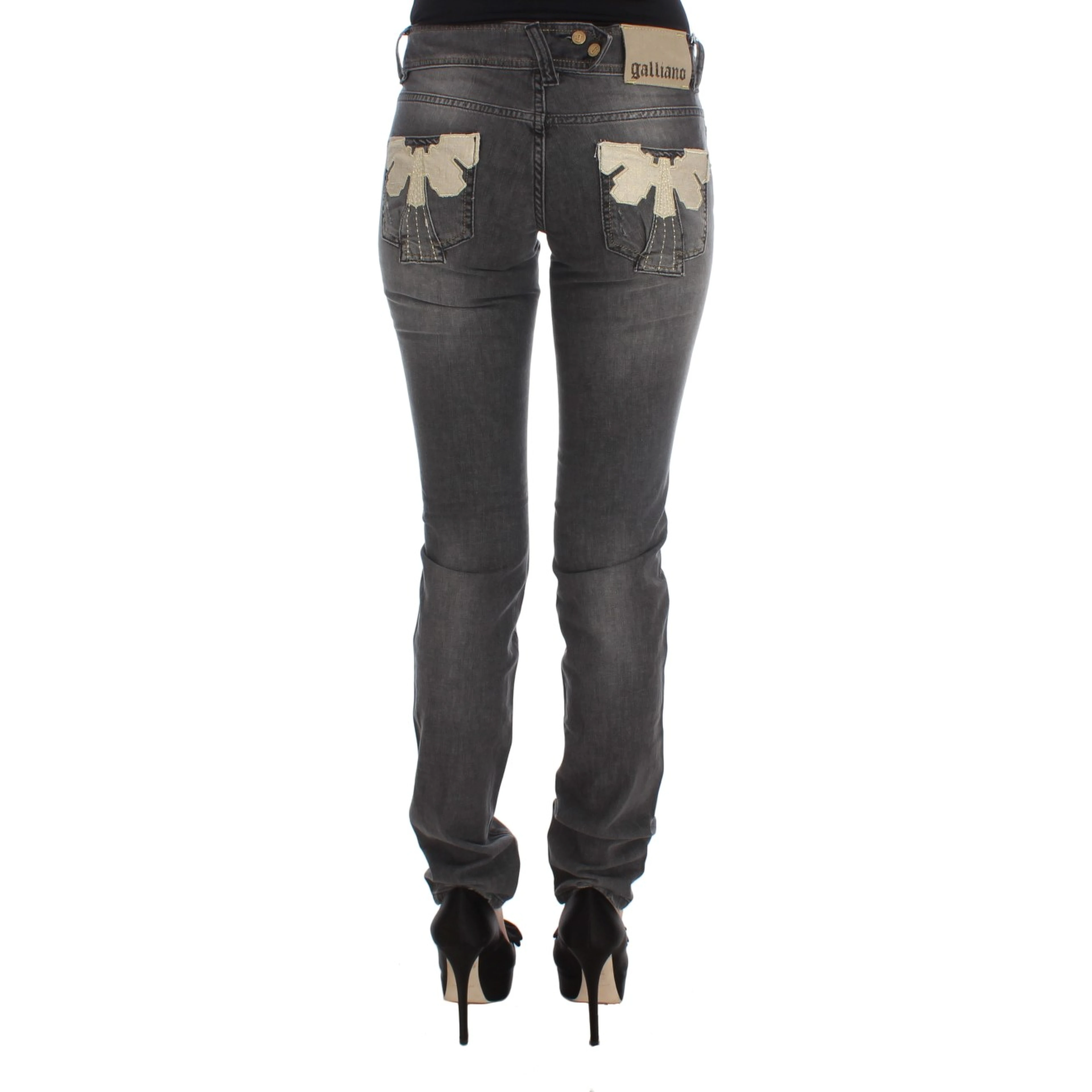 Gray Wash Cotton Blend Slim Fit Stretch Jeans
