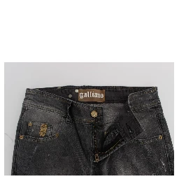 Gray Wash Cotton Blend Slim Fit Stretch Jeans