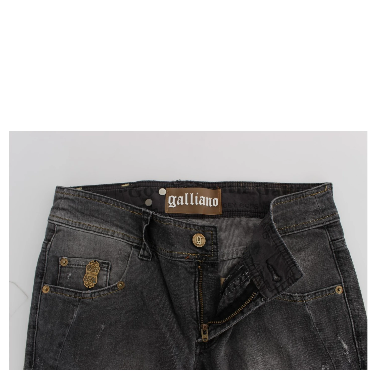 Gray Wash Cotton Blend Slim Fit Stretch Jeans