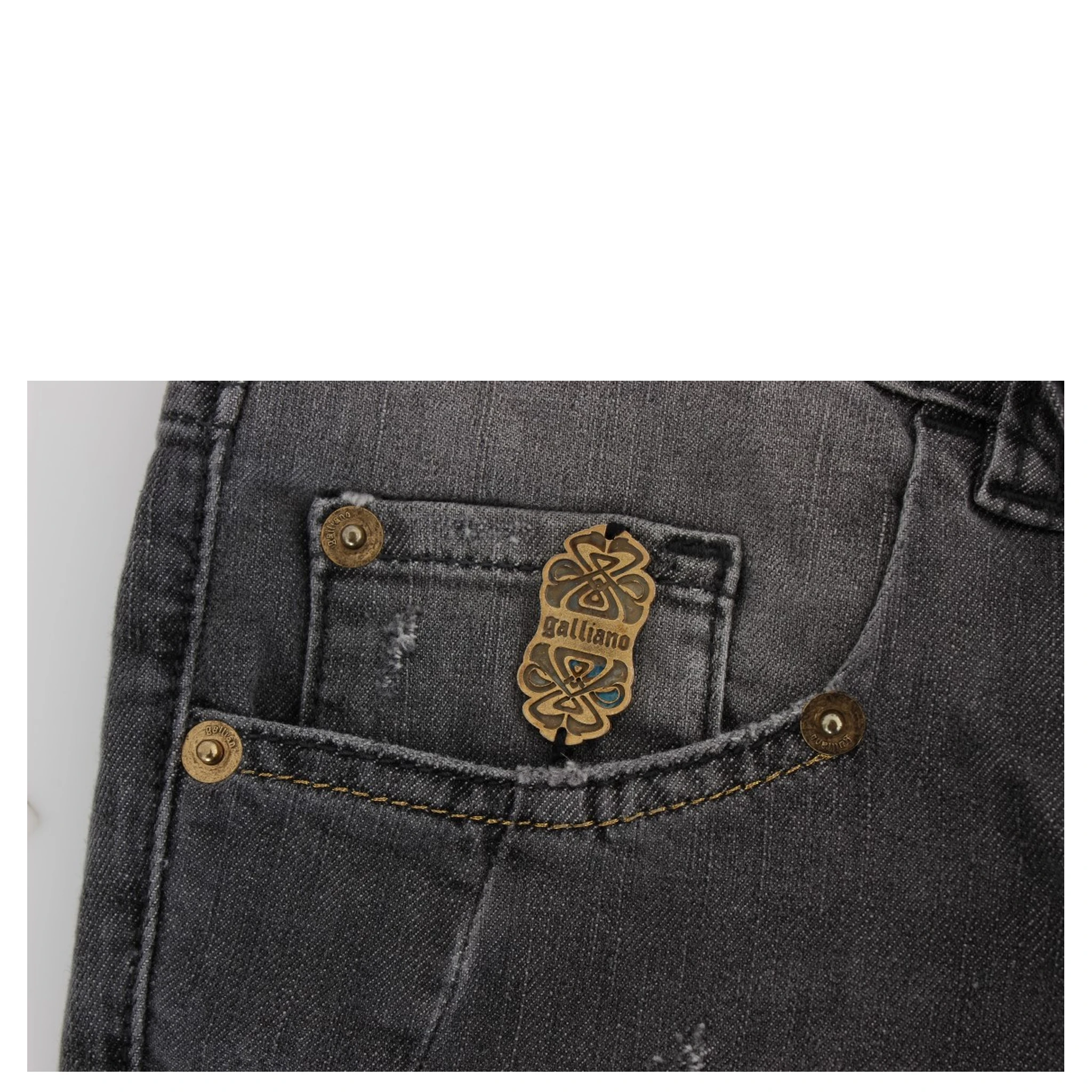 Gray Wash Cotton Blend Slim Fit Stretch Jeans