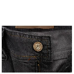 Gray Wash Cotton Blend Slim Fit Stretch Jeans