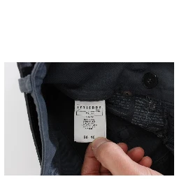 Blue Cotton Blend Slim Fit High Waist Jeans