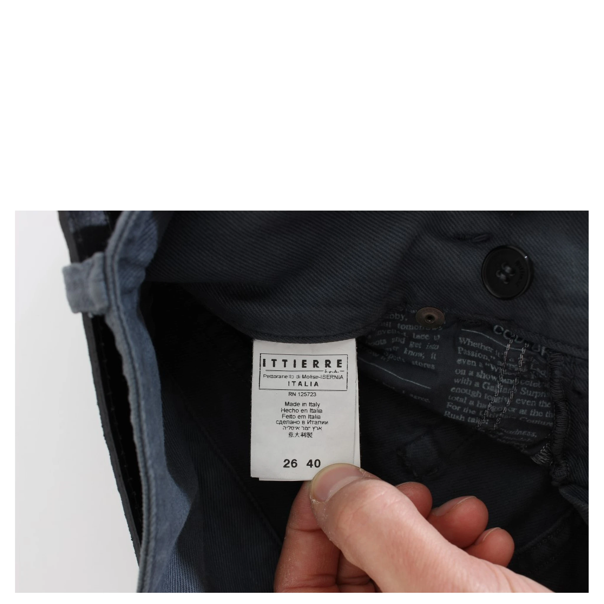 Blue Cotton Blend Slim Fit High Waist Jeans