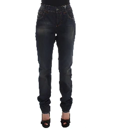 Blue Wash Cotton Blend Boyfriend Fit Jeans