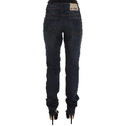 Blue Wash Cotton Blend Boyfriend Fit Jeans