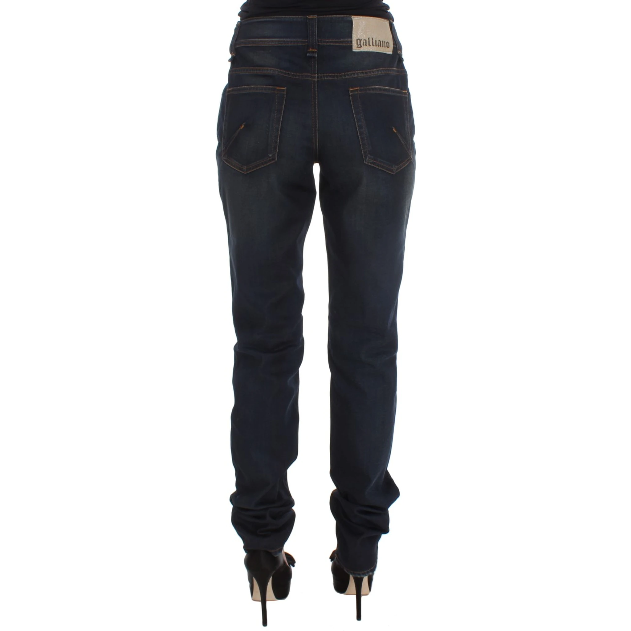 Blue Wash Cotton Blend Boyfriend Fit Jeans