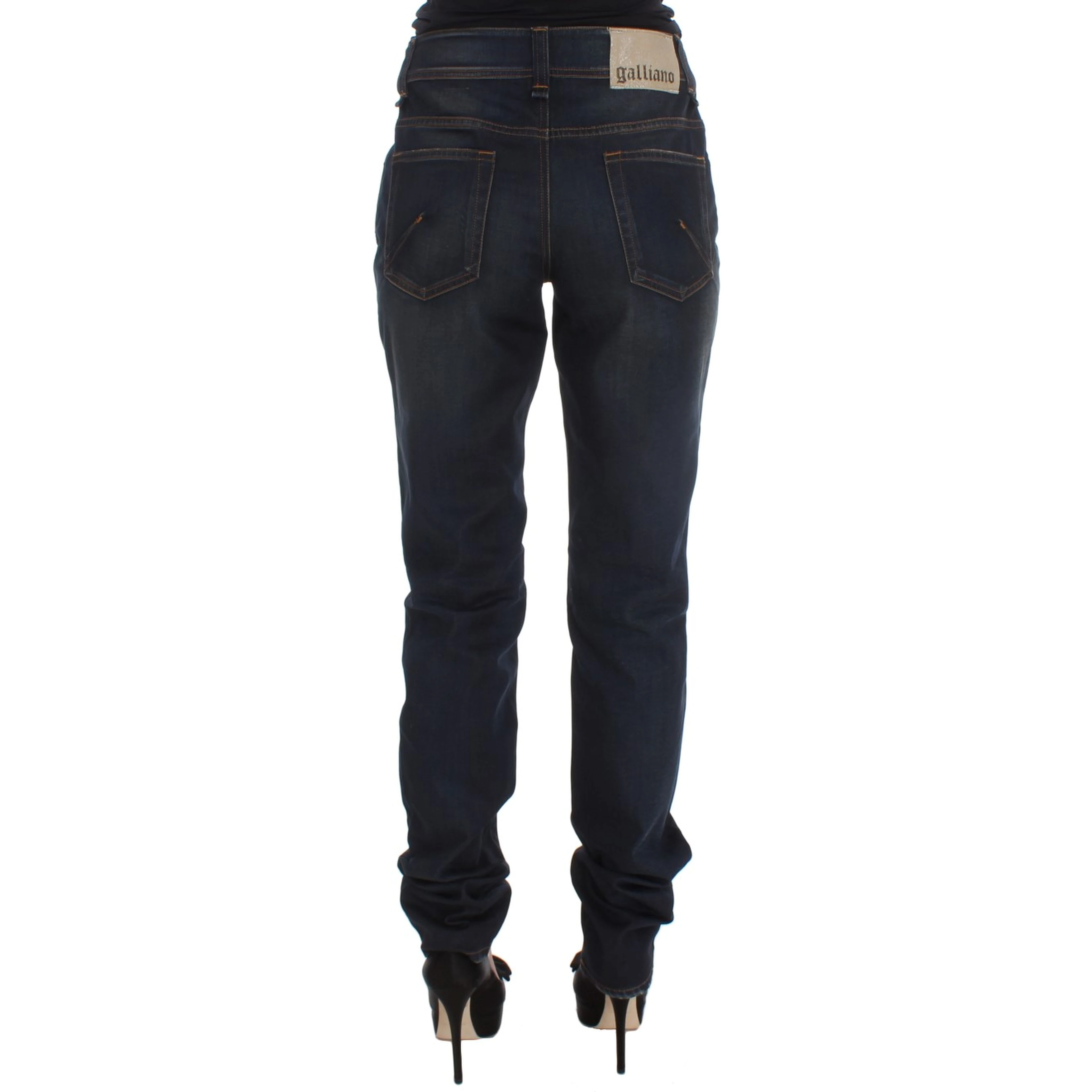 Blue Wash Cotton Blend Boyfriend Fit Jeans