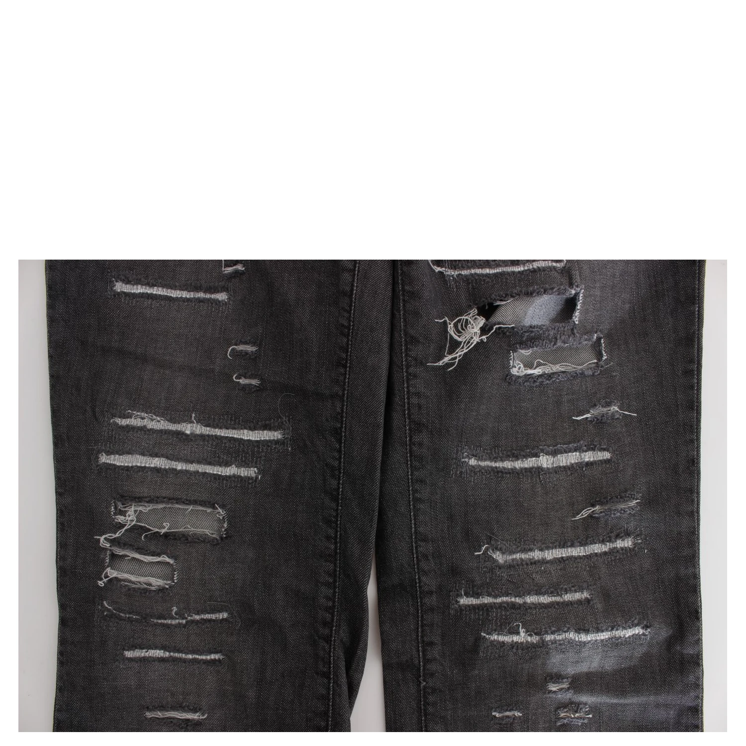 Gray Wash Cotton Torn Straight Fit Jeans