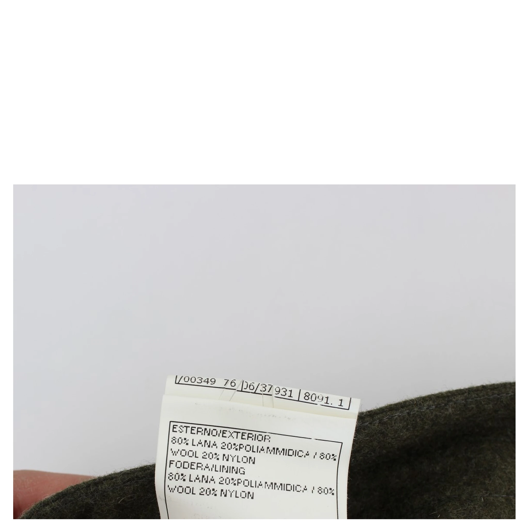 Green Wool Blend Loose Fit Cargo Pants