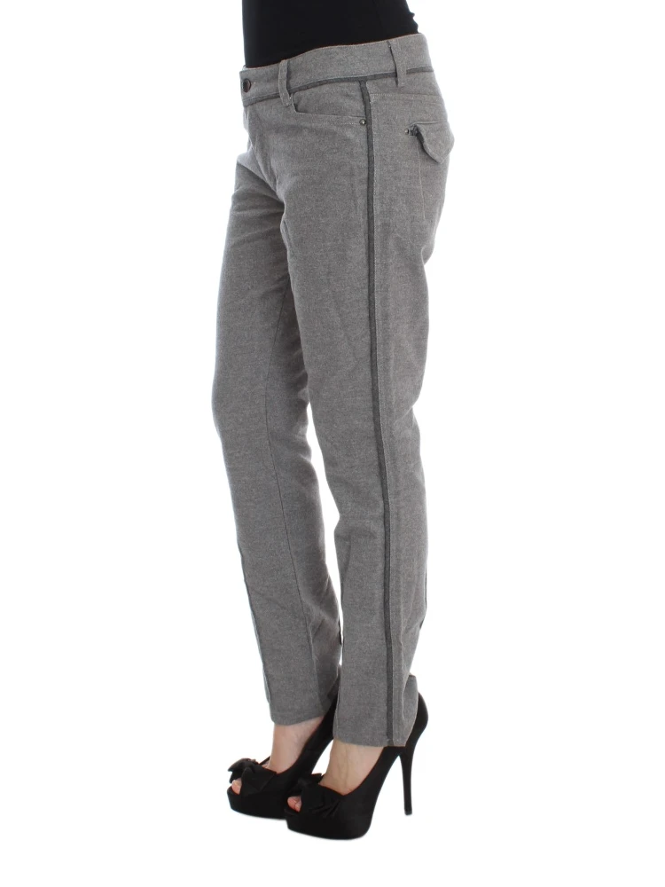 Gray Cotton Straight Fit Casual Pants alternative