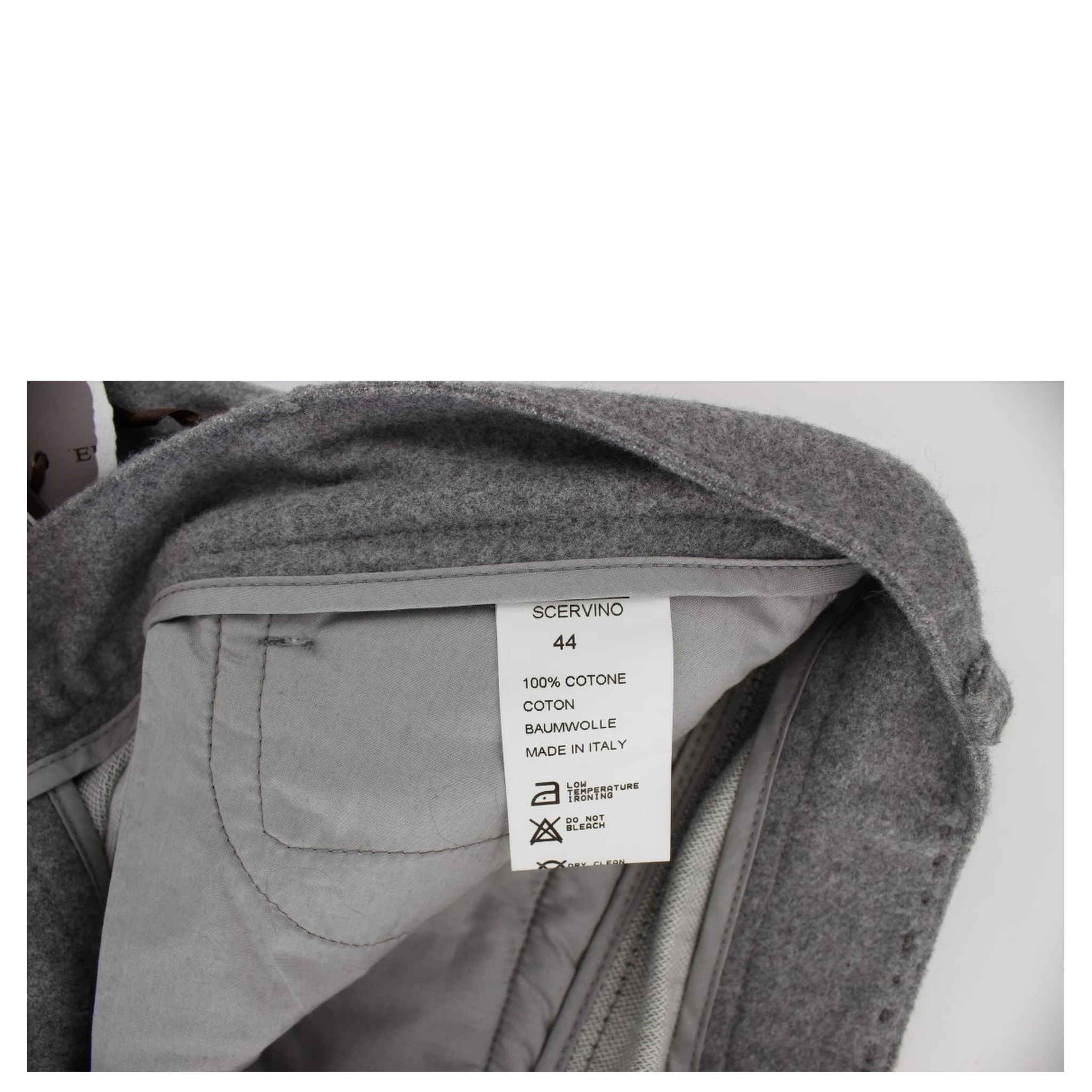 Gray Cotton Straight Fit Casual Pants