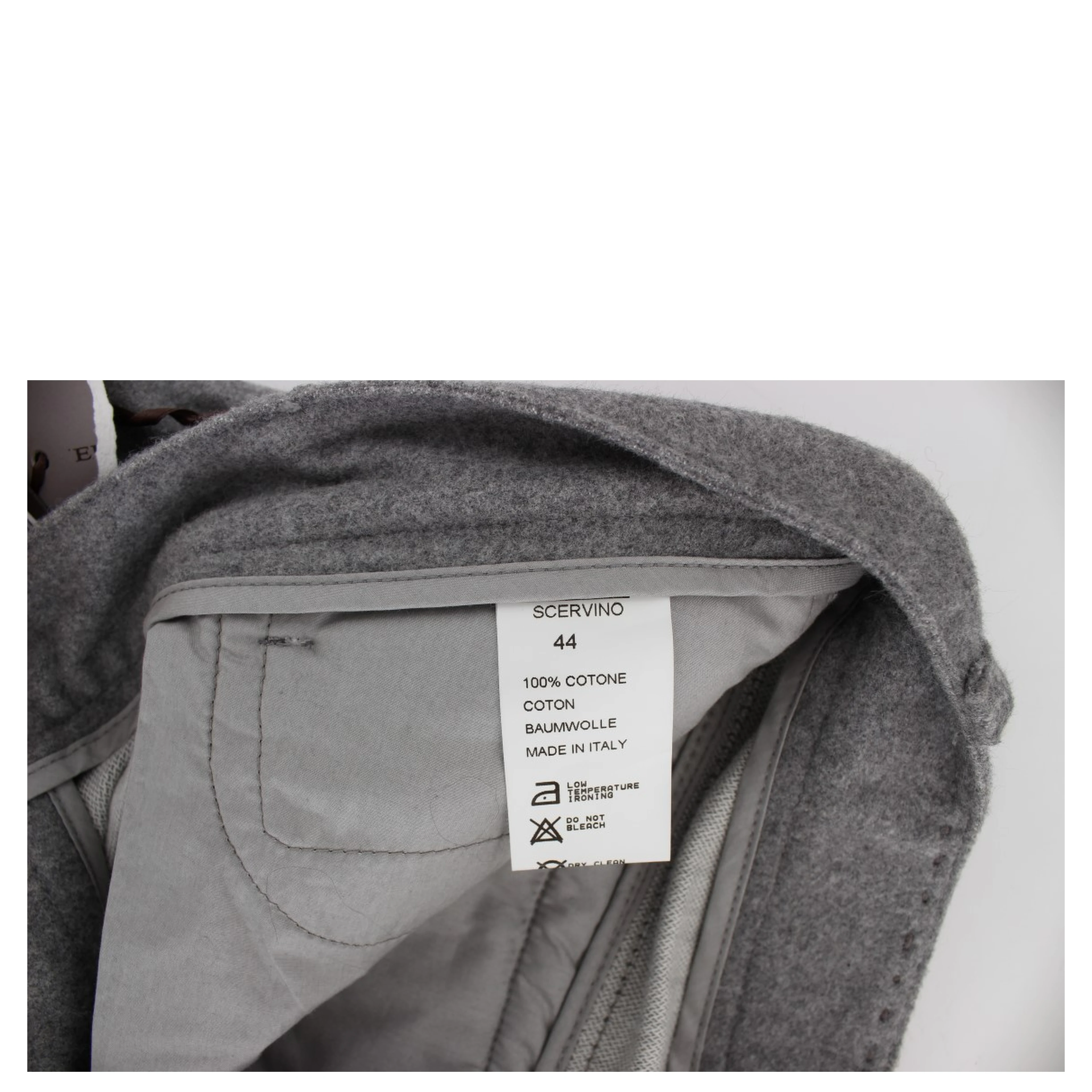 Gray Cotton Straight Fit Casual Pants