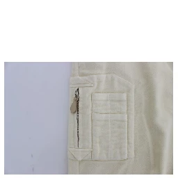 Beige Cotton Capri Cropped Cargo Pants