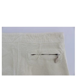 Beige Cotton Capri Cropped Cargo Pants