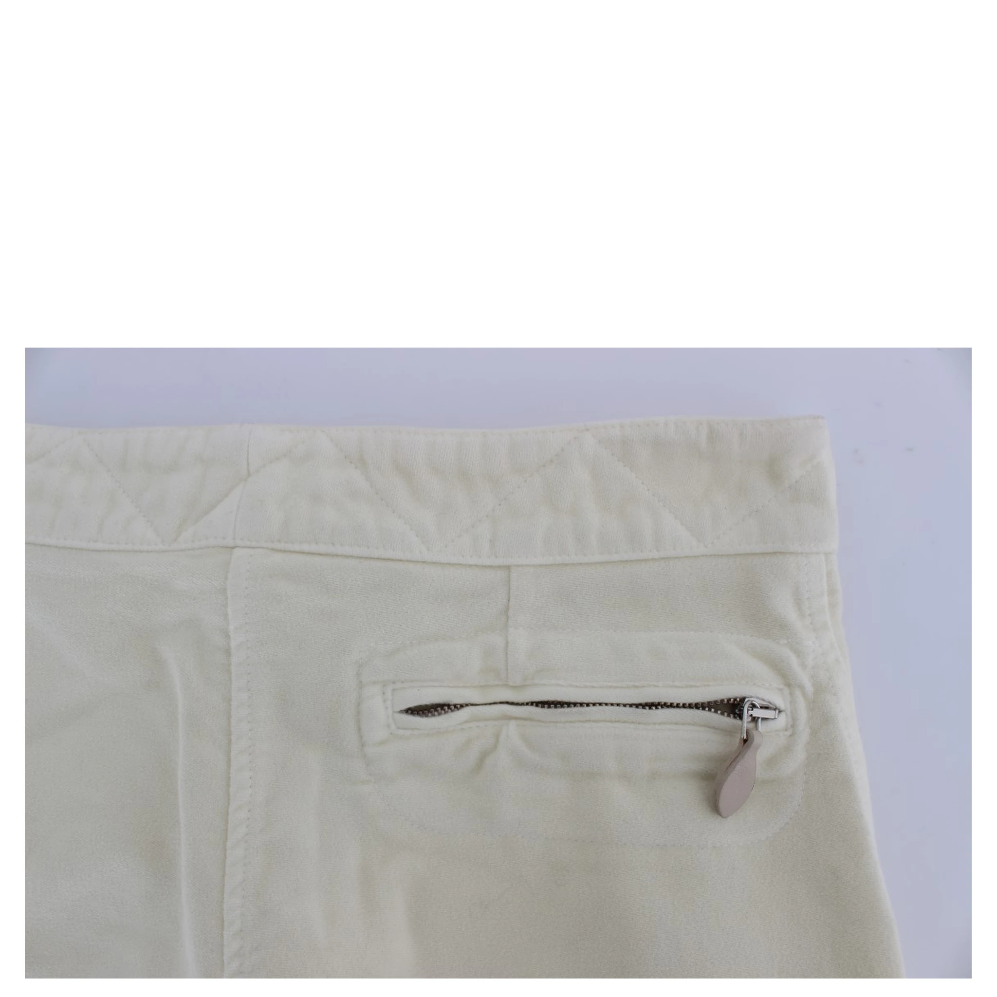 Beige Cotton Capri Cropped Cargo Pants