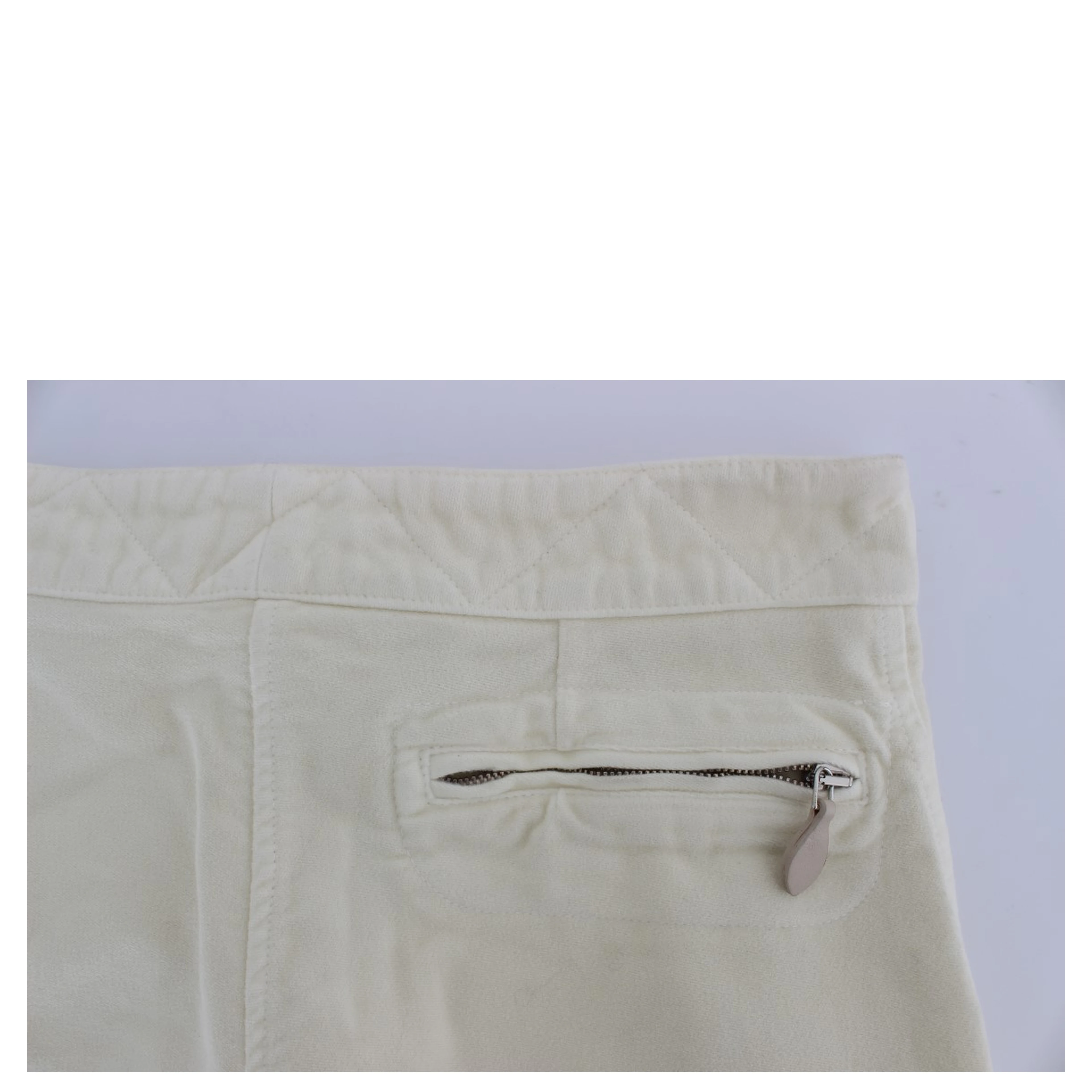 Beige Cotton Capri Cropped Cargo Pants