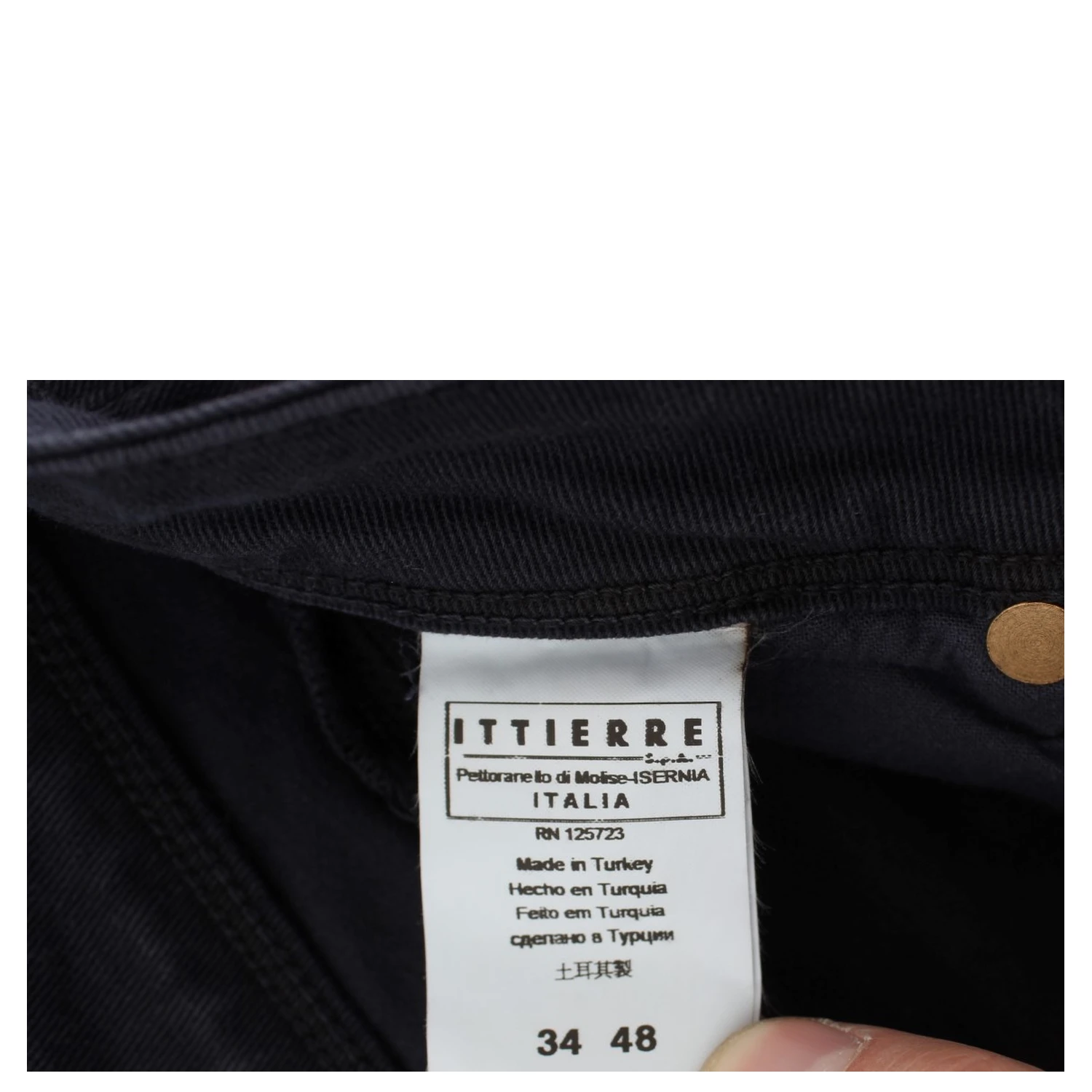 Blue Cotton Blend Casual Fit Pants