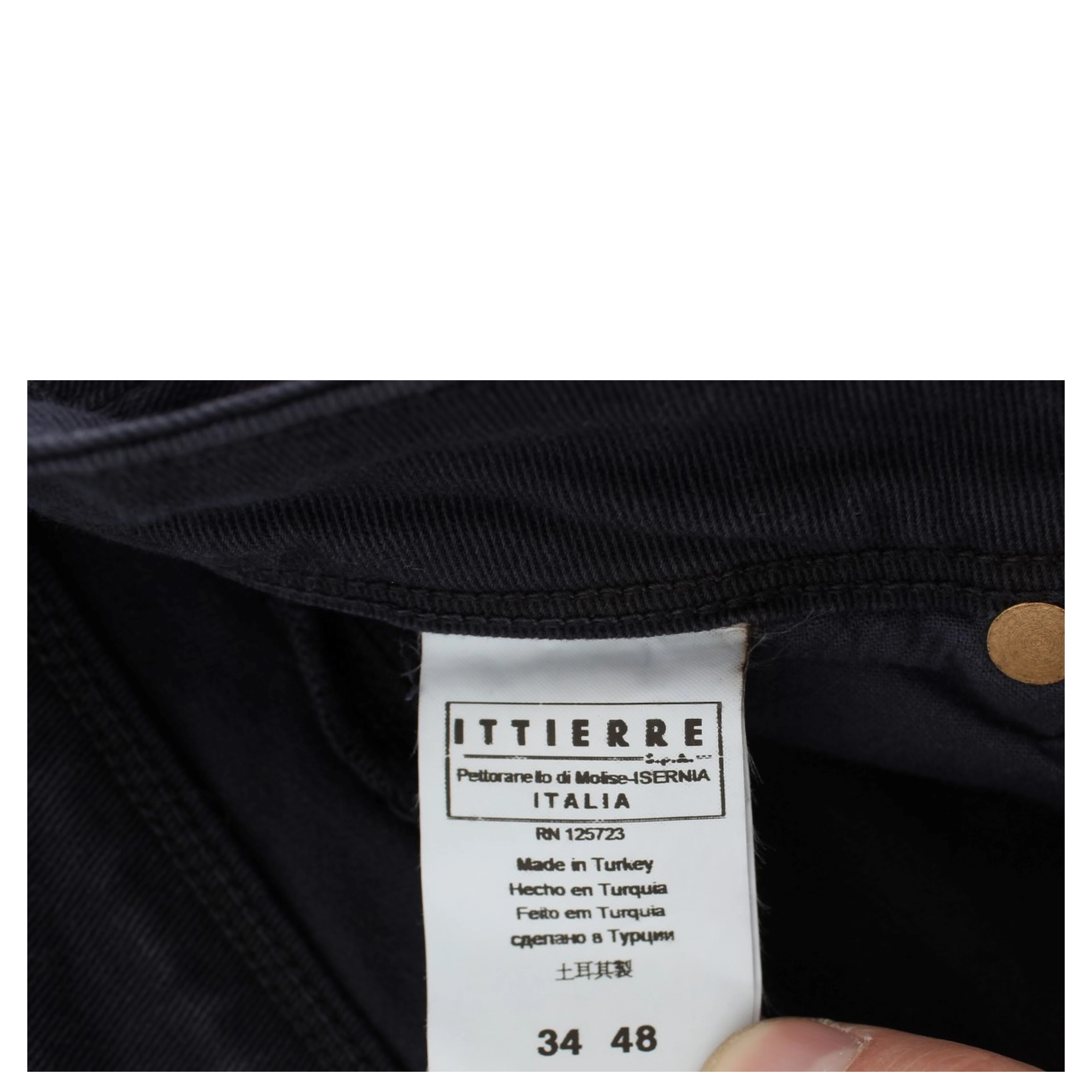 Blue Cotton Blend Casual Fit Pants