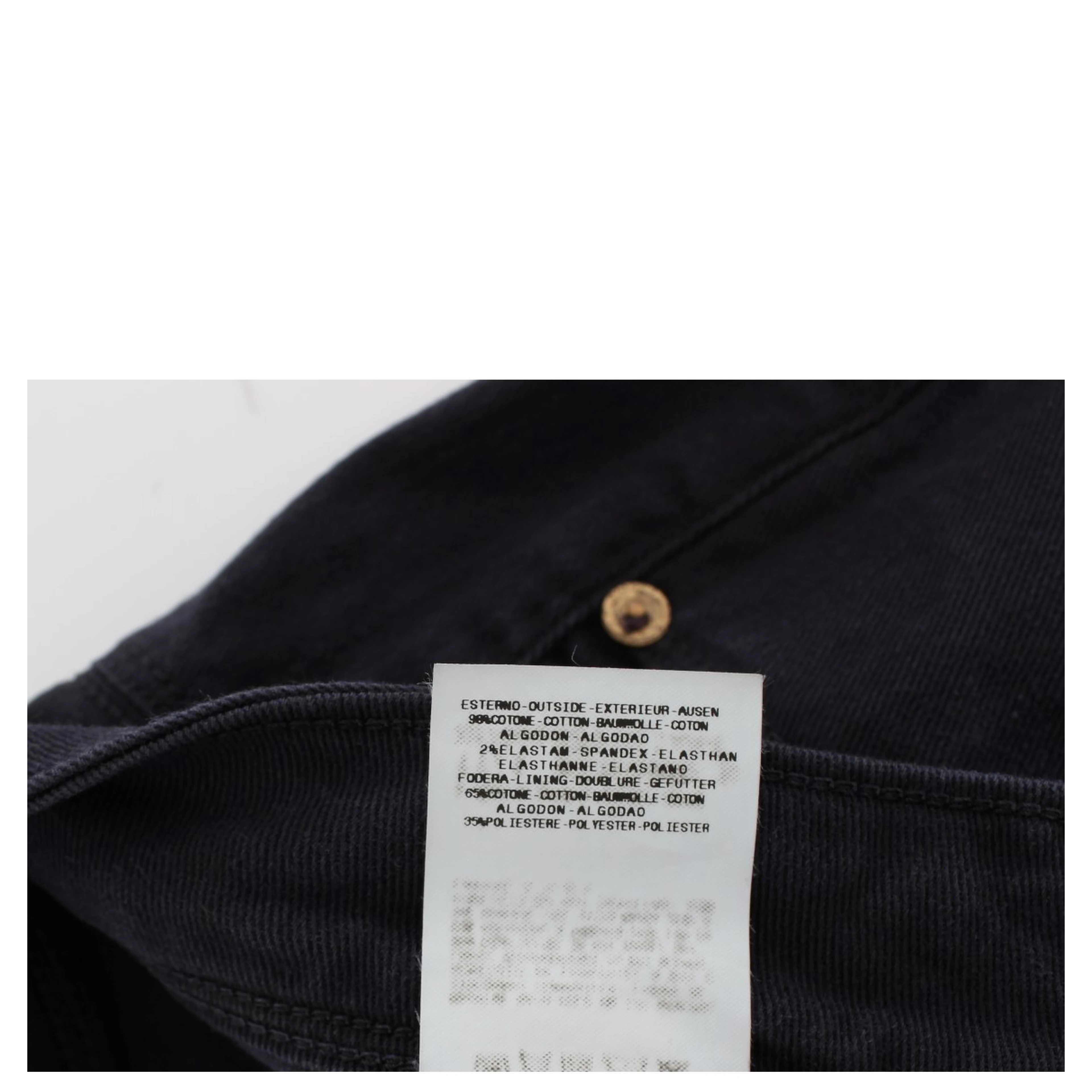 Blue Cotton Blend Casual Fit Pants