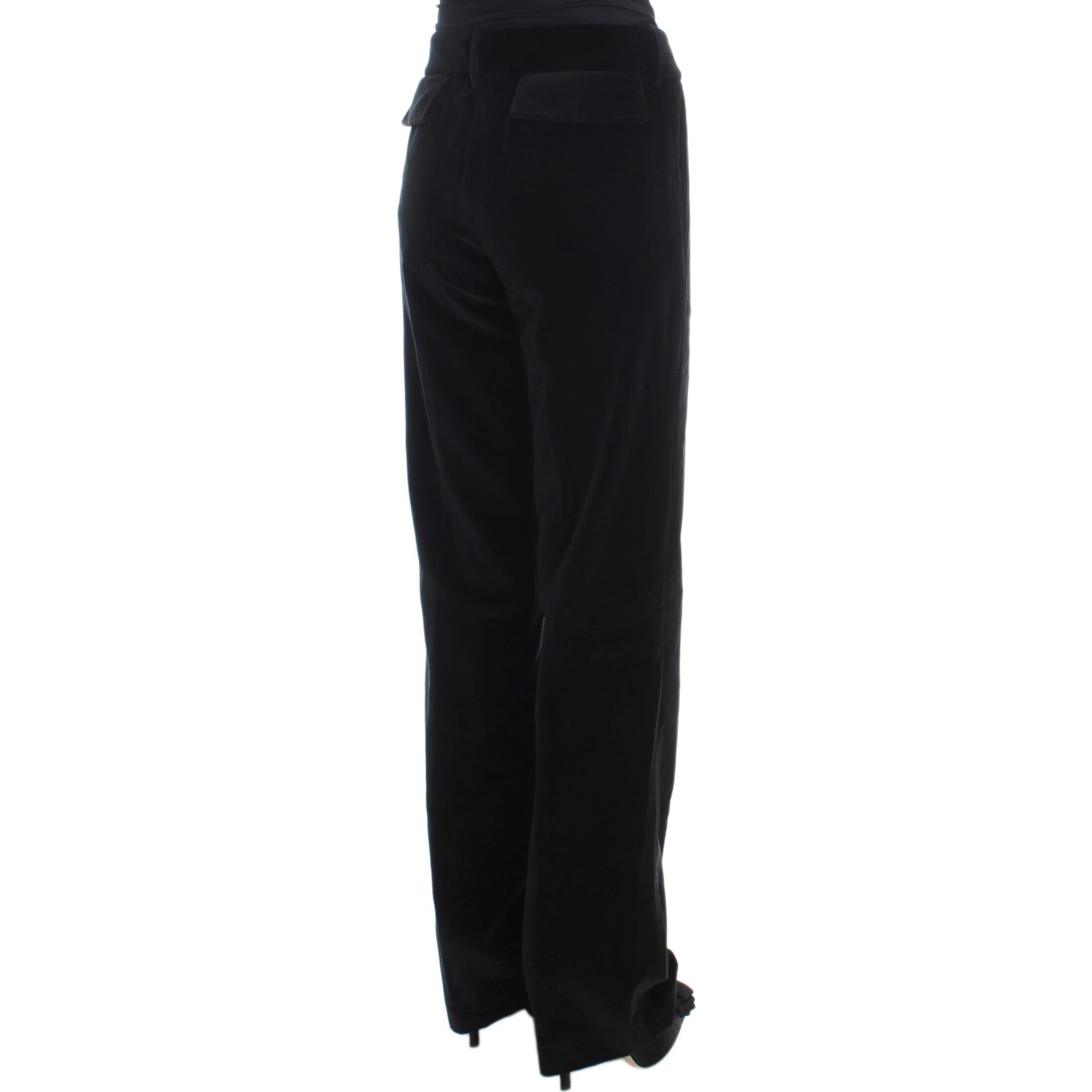 Black Velvet Cotton Straight Legs Pants