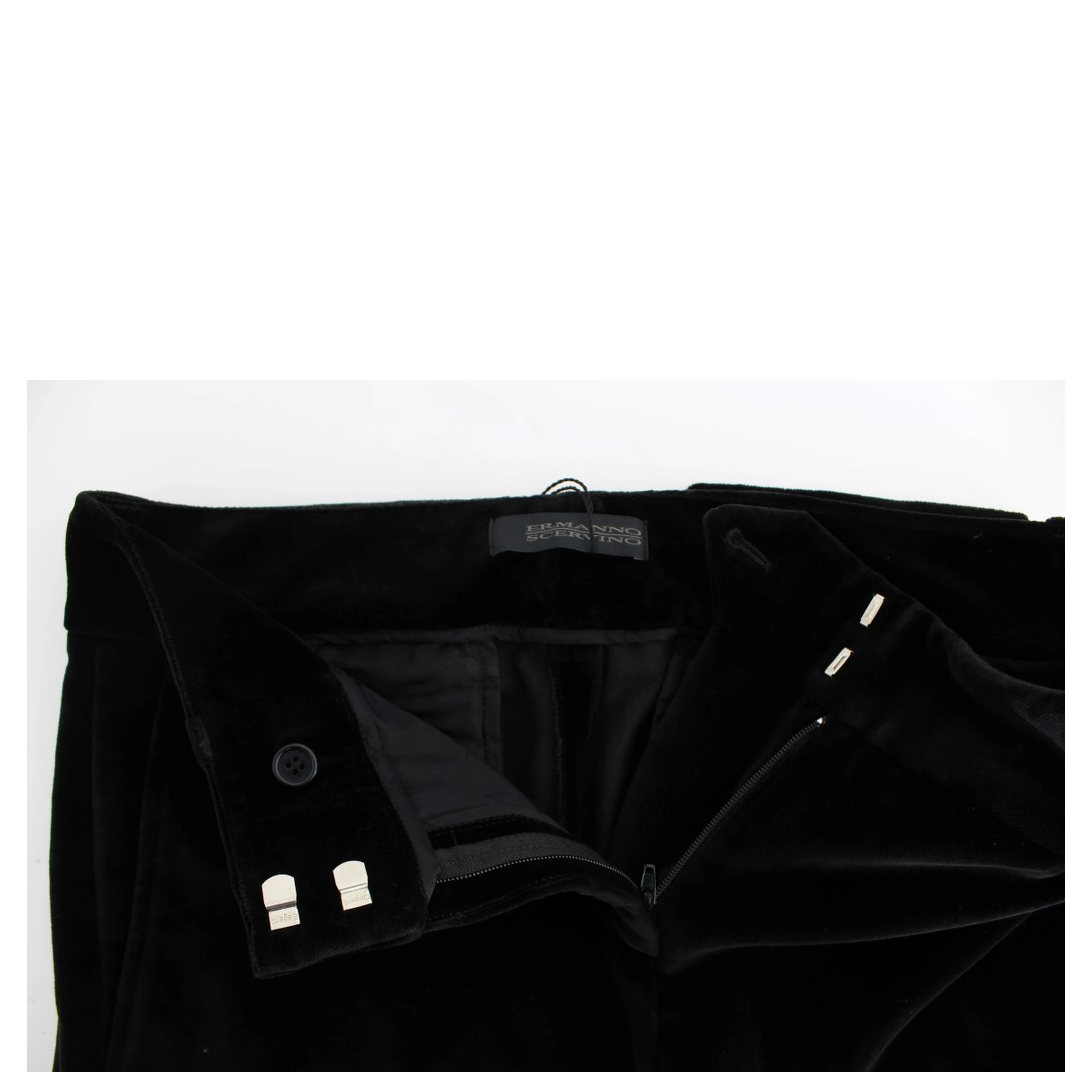 Black Velvet Cotton Straight Legs Pants