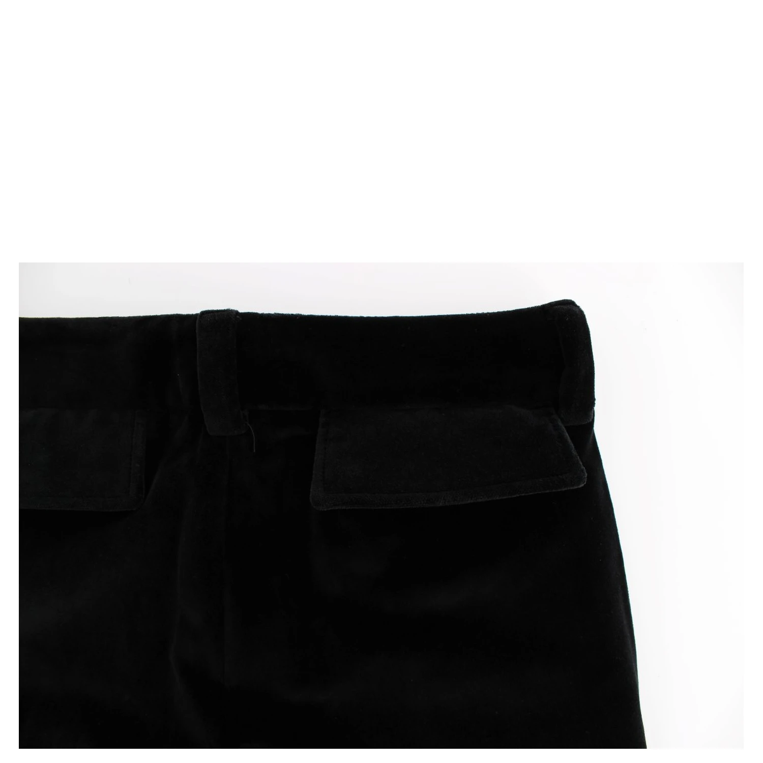 Black Velvet Cotton Straight Legs Pants