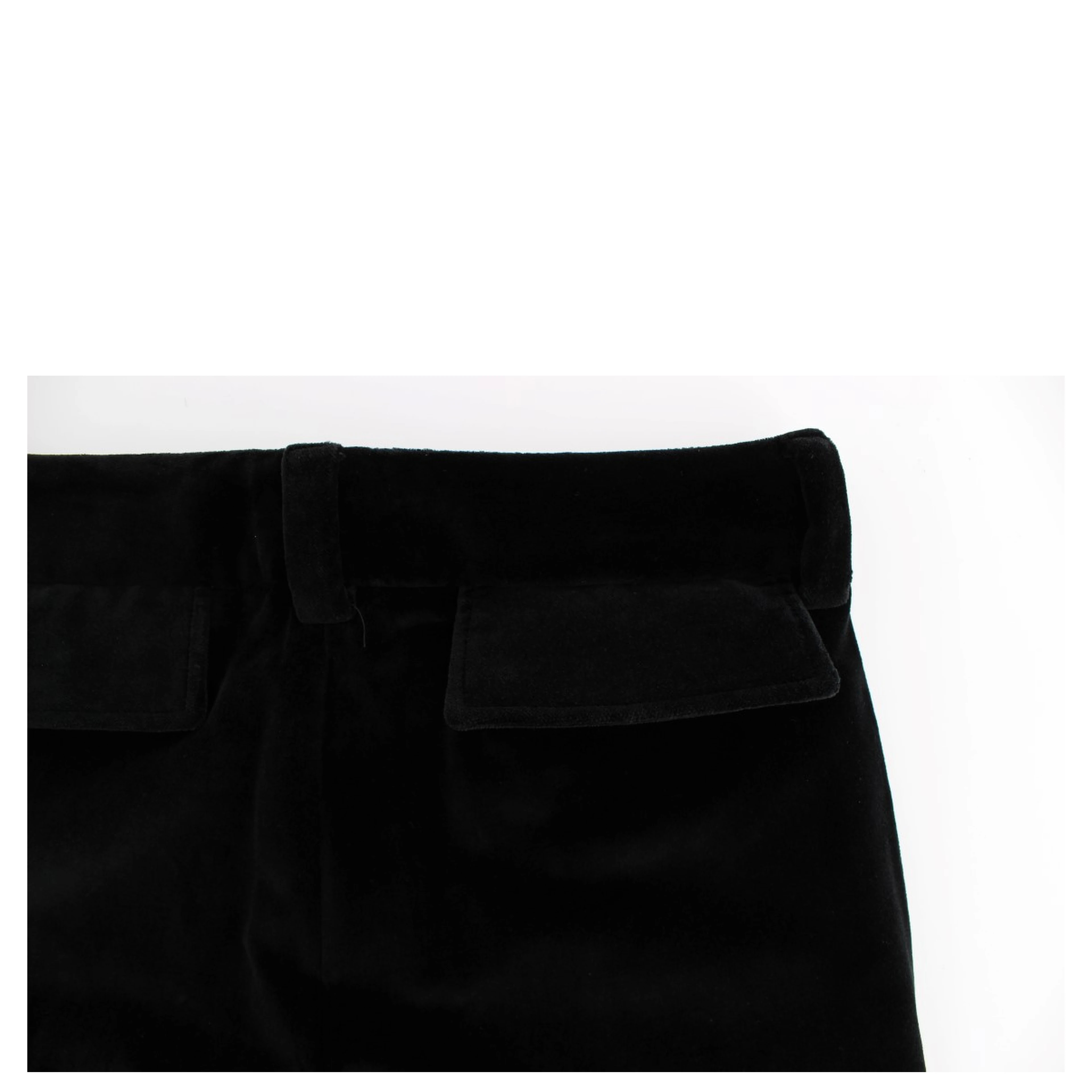 Black Velvet Cotton Straight Legs Pants
