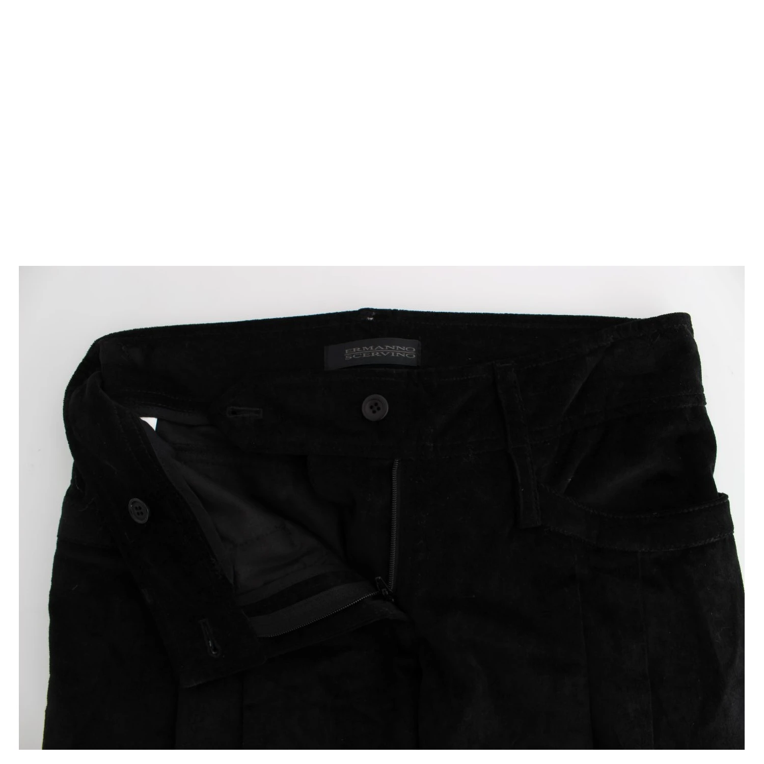 Black Velvet Cotton Capri Bootcut Pants
