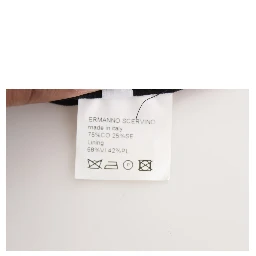 Black Striped Cotton Blend Wide Legs Pants