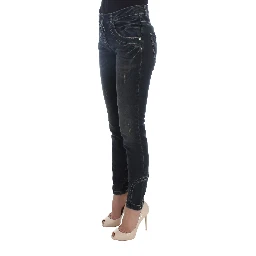 Blue Cotton Blend Slim Fit Jeans