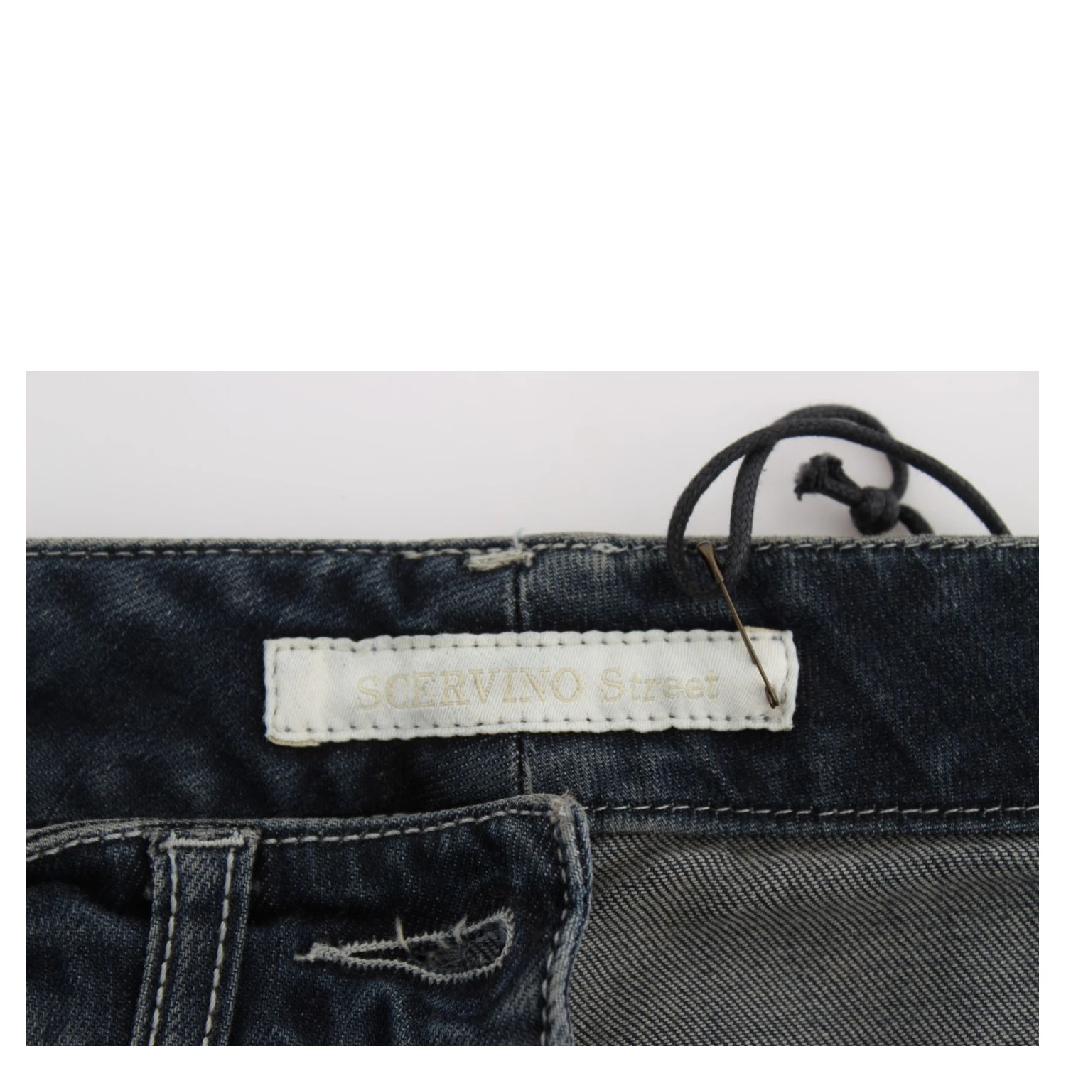 Blue Cotton Blend Slim Fit Jeans