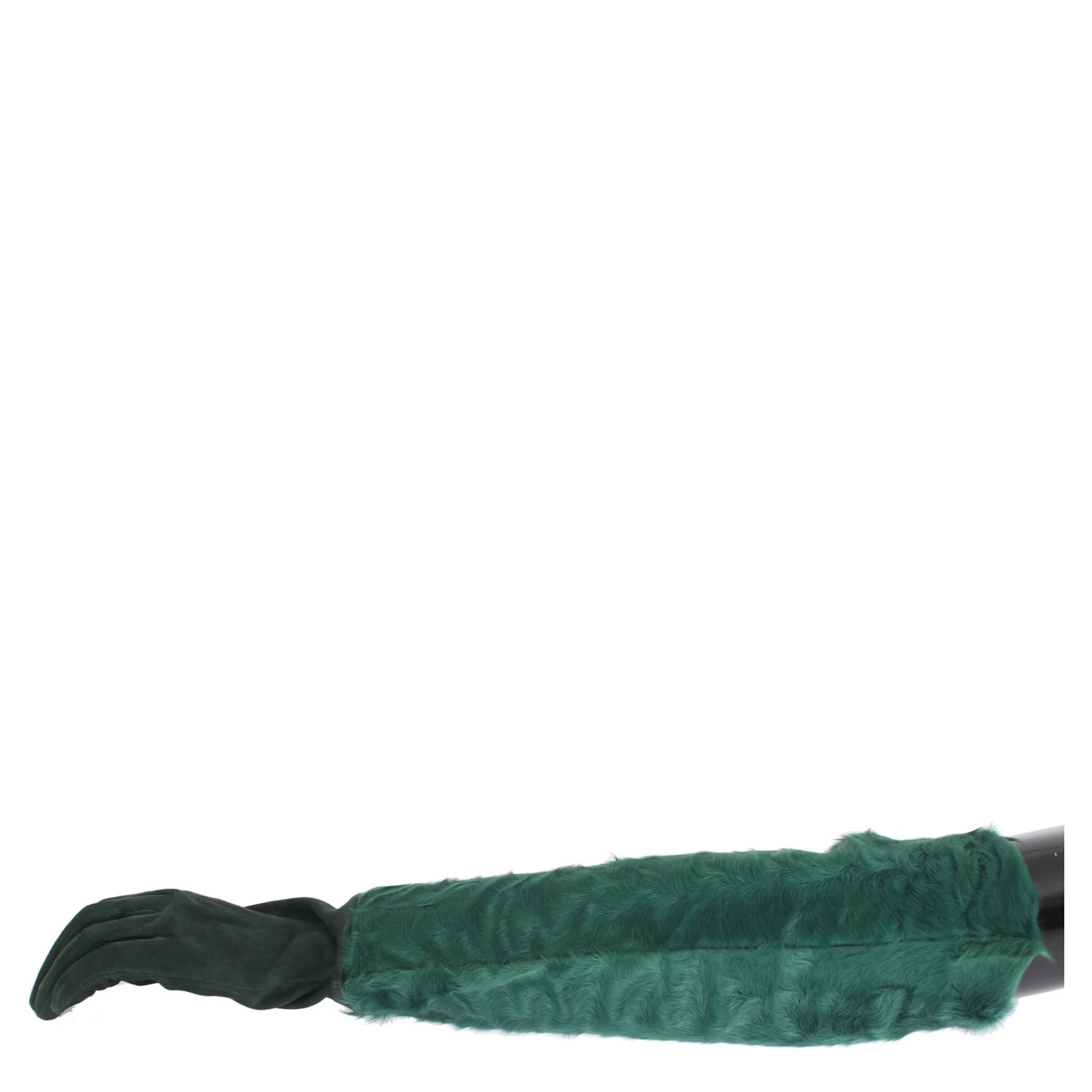 Green Leather Xiangao Fur Elbow Gloves