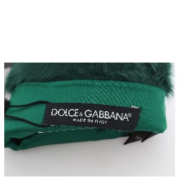 Green Leather Xiangao Fur Elbow Gloves