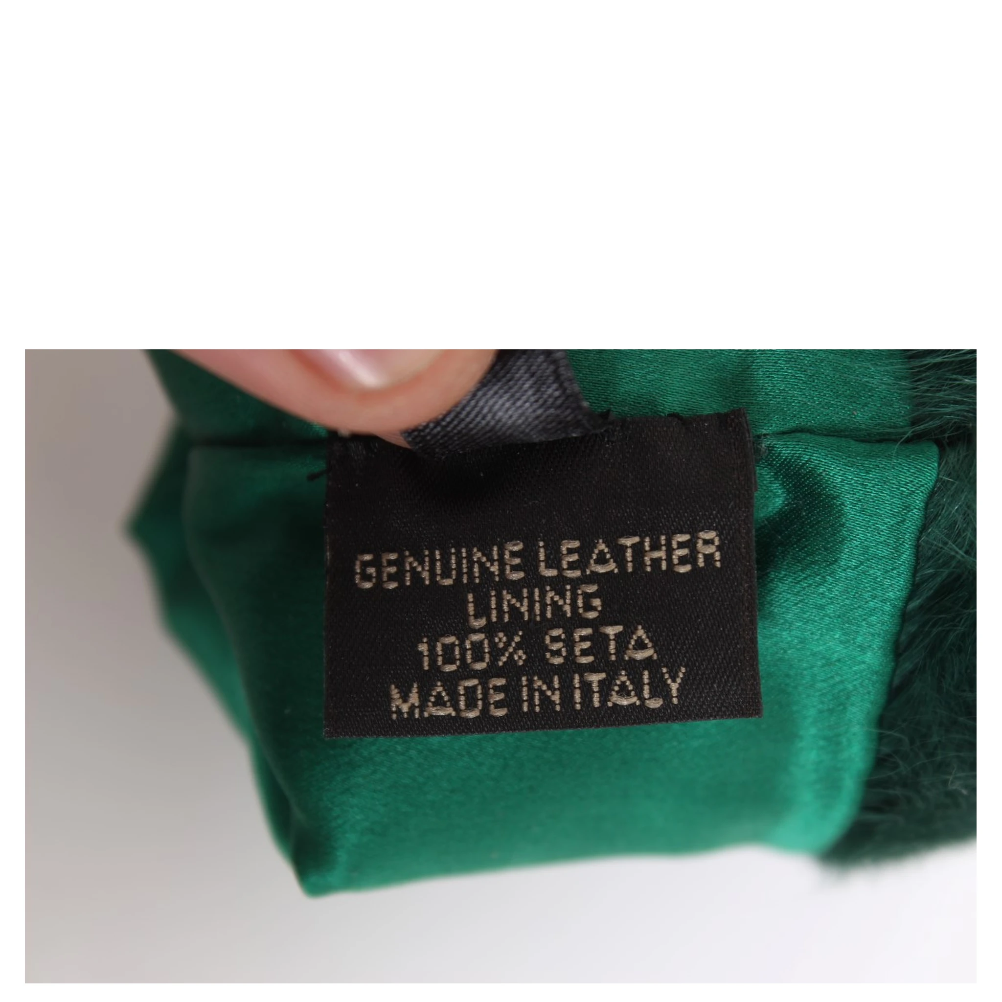 Green Leather Xiangao Fur Elbow Gloves