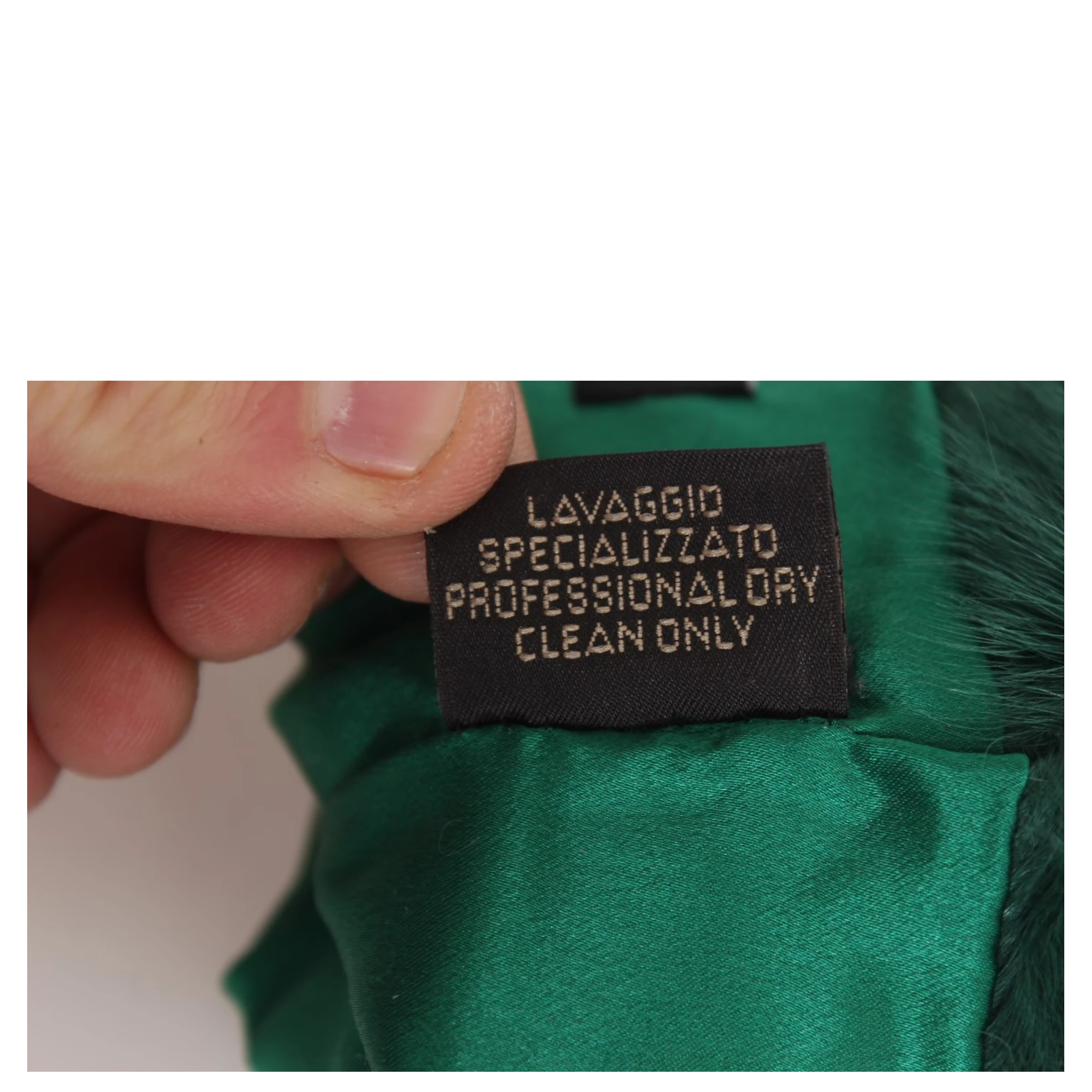 Green Leather Xiangao Fur Elbow Gloves