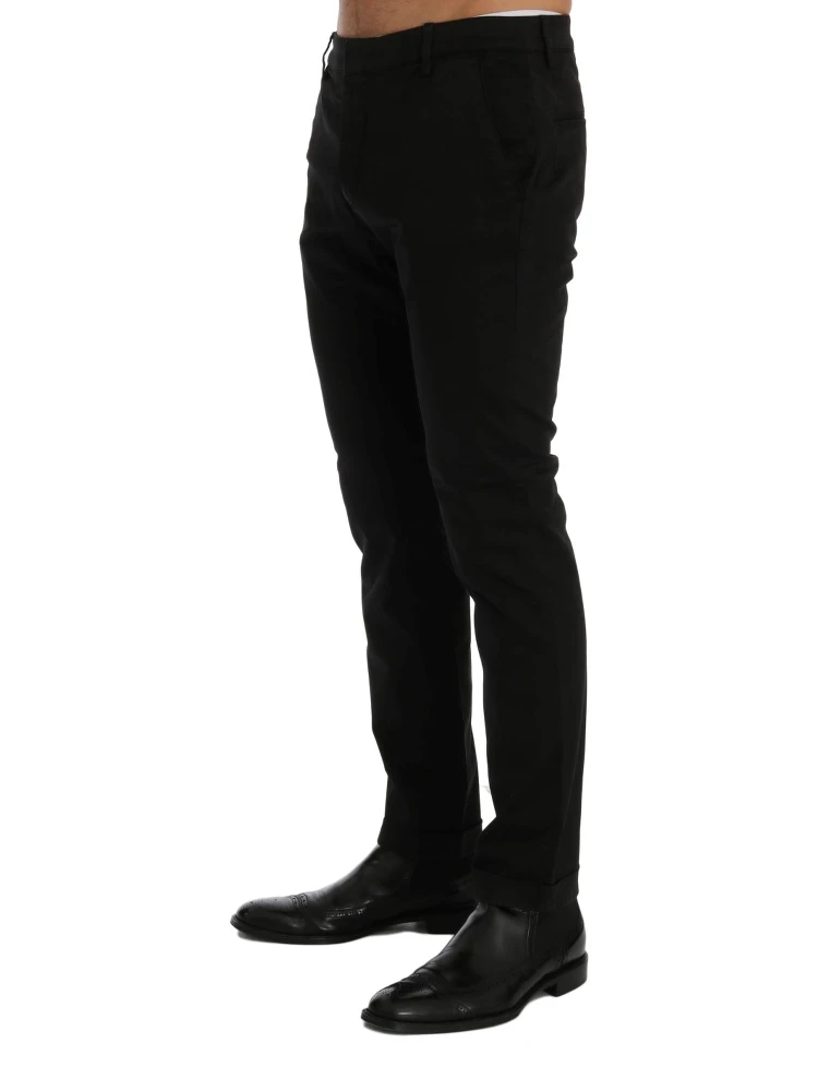 Black Slim Fit Cotton Stretch Pants alternative