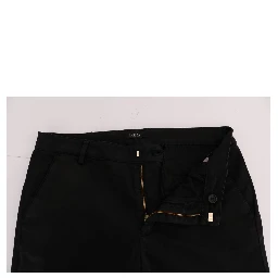 Black Slim Fit Cotton Stretch Pants