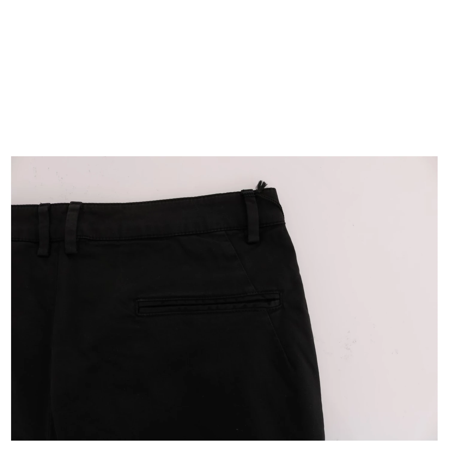Black Slim Fit Cotton Stretch Pants