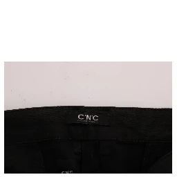 Black Slim Fit Cotton Stretch Pants