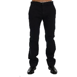 Blue Cotton Stretch Chinos Pants